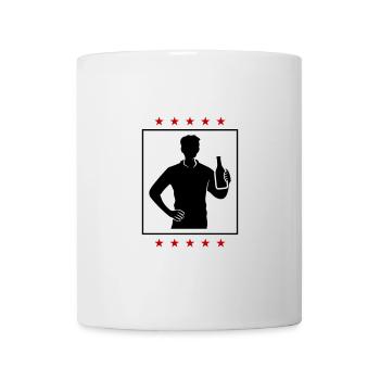 Silhouette de fête de consommation de bière - Mug blanc - blanc - Devant