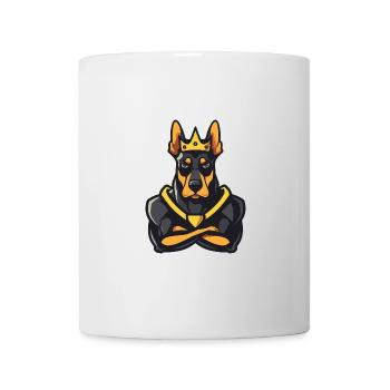 Dobermann Hund Comic Krone - Tasse - Weiß - Vorne