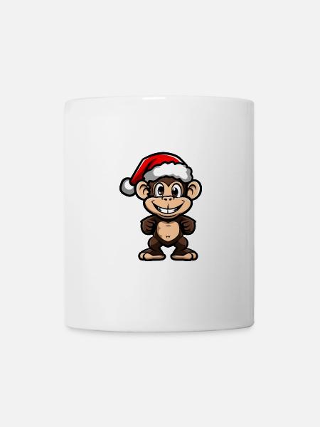 Affe Weihnachten - Tasse - Weiß