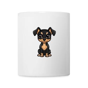 Pinscher Hund Comic Baby - Tasse - Weiß - Vorne