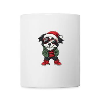 Border Collie Chien Noël Noël - Mug blanc - blanc - Devant