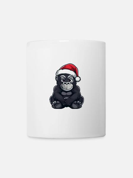 Gorille Noël mignon - Mug blanc - blanc