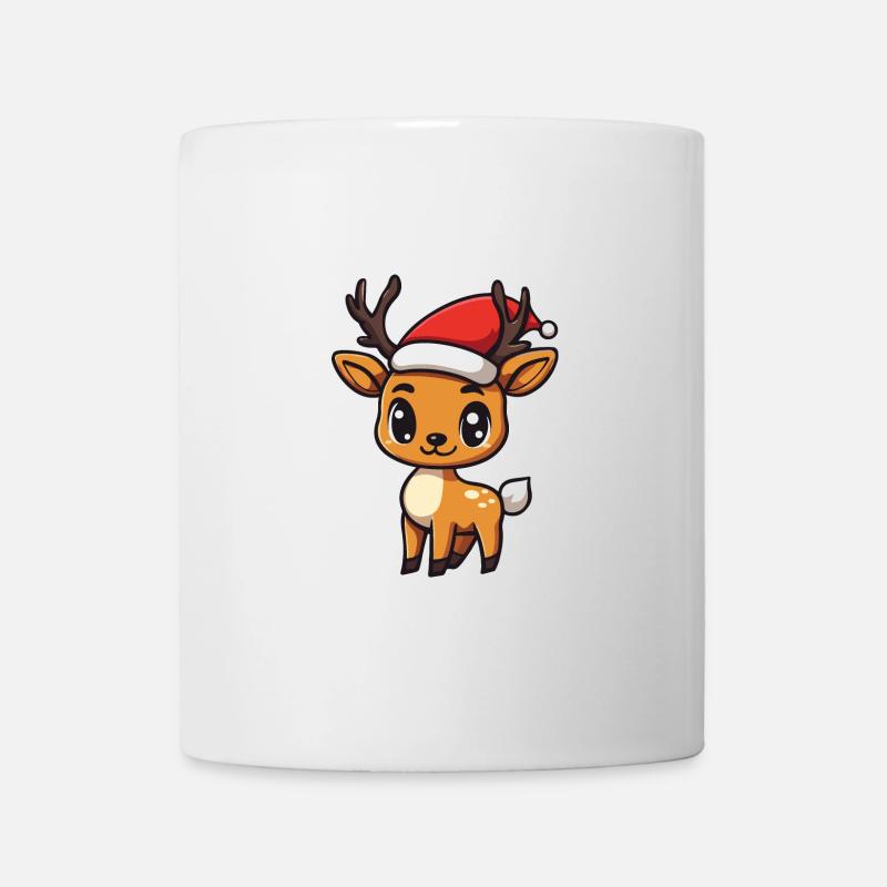 Hirsch Weihnachten Niedlich - Tasse - Weiß