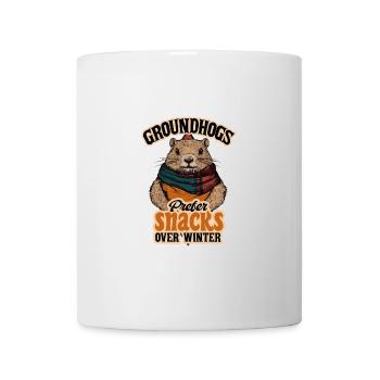 Les marmottes préfèrent les collations aux délices d’hiver - Mug blanc - blanc - Devant