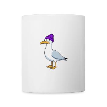 Comic Seagull Violet Bonnet Laine Chapeau Hiver Hambourg - Mug blanc - blanc - Devant