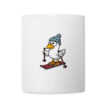 Hiver Seagull Ski Chapeau Bonnet Ski Montagne Piste - Mug blanc - blanc - Devant