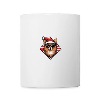 Chien de Poméranie Noël Cool - Mug blanc - blanc - Devant
