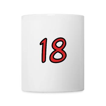 18. 18 YEARS OLD. 18th ANNIVERSARY. BIRTHDAY 18 YEARS. - Mug - white - Front