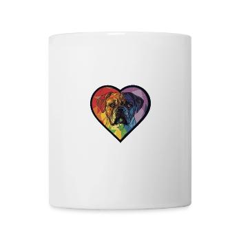 Bullmastiff Hund Herz Love - Tasse - Weiß - Vorne