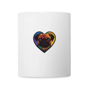 Mops Hund Herz Love - Tasse - Weiß - Vorne