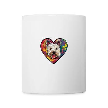 West Highland Terrier Hund Herz Love - Tasse - Weiß - Vorne