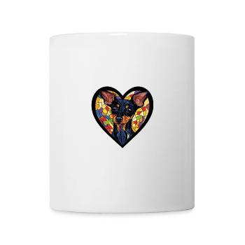 Pinscher Hund Herz Love - Tasse - Weiß - Vorne