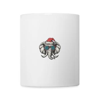 Éléphant Noël Drôle - Mug blanc - blanc - Devant