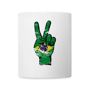 Brazil Flag Peace Victory Symbol used - Mug - white - Front