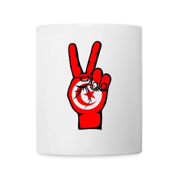 Drapeau de la Tunisie Symbole de la Victoire de la Paix - Mug blanc - blanc - Devant