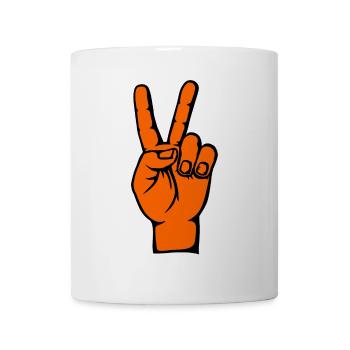 Helloween Frieden Victory Symbol - Tasse - Weiß - Vorne