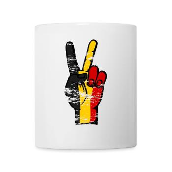 Belgien Flagge Frieden Victory Symbol used - Tasse - Weiß - Vorne