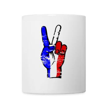 Frankreich Flagge Frieden Victory Symbol used - Tasse - Weiß - Vorne