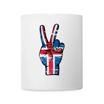 Iceland Flag Peace Victory Symbol Used - Mug - white - Front