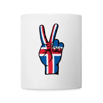Island Flagge Frieden Victory Symbol - Tasse - Weiß - Vorne