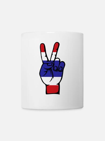 Thailand Flagge Frieden Victory Symbol - Tasse - Weiß