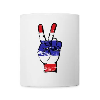 Drapeau de la Thaïlande Paix Victoire Symbole Utilisé - Mug blanc - blanc - Devant