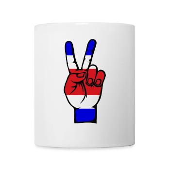 Costa Rica Drapeau Paix Victoire Symbole - Mug blanc - blanc - Devant