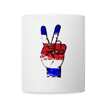 Costa Rica Flag Peace Victory Symbol used - Mug - white - Front