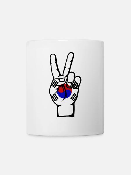 Südkorea Flagge Frieden Victory Symbol - Tasse - Weiß