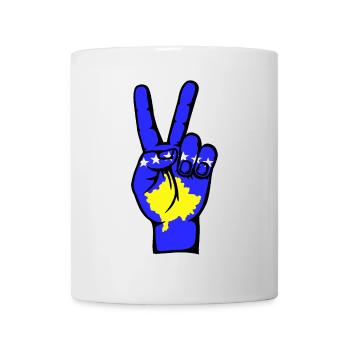 Symbole de la victoire de la paix du drapeau du Kosovo - Mug blanc - blanc - Devant