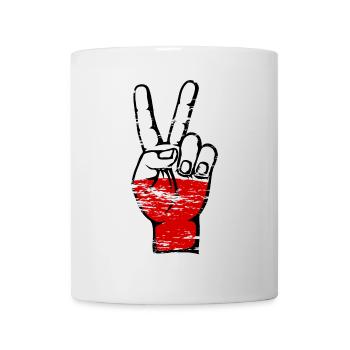 Poland Flag Peace Victory Symbol Used - Mug - white - Front