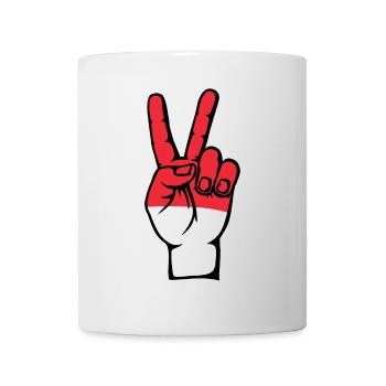 Indonesia Flag Peace Victory Symbol - Mug - white - Front