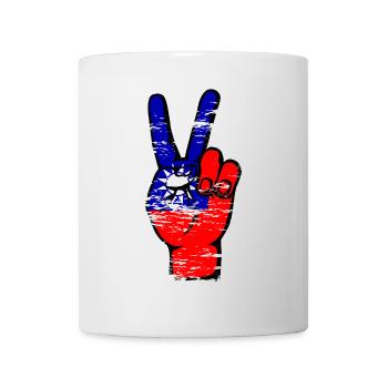Drapeau de Taïwan Symbole de victoire de paix utilisé - Mug blanc - blanc - Devant