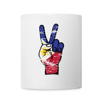 Philippinen Flagge Frieden Victory Symbol used - Tasse - Weiß - Vorne