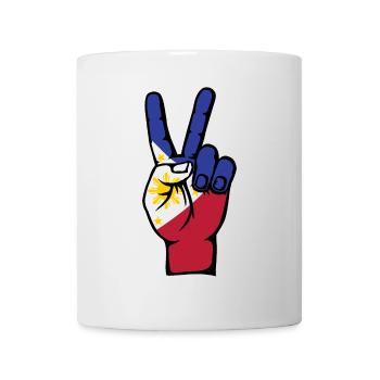 Philippinen Flagge Frieden Victory Symbol - Tasse - Weiß - Vorne