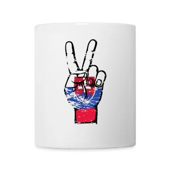 Slovakia Flag Peace Victory Symbol Used - Mug - white - Front