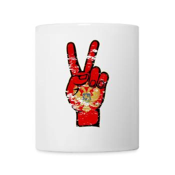 Montenegro Flag Peace Victory Symbol used - Mug - white - Front