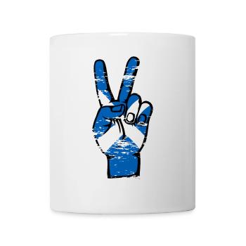 Scotland Flag Peace Victory Symbol used - Mug - white - Front