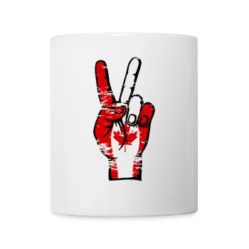 Kanada Flagge Frieden Victory Symbol used - Tasse - Weiß - Vorne