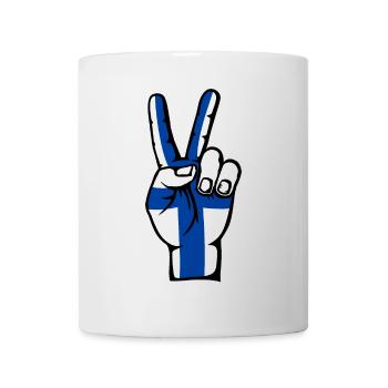 Drapeau de la Finlande Symbole de la victoire de la paix - Mug blanc - blanc - Devant