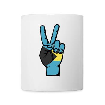 Drapeau des Bahamas Symbole de victoire de paix - Mug blanc - blanc - Devant