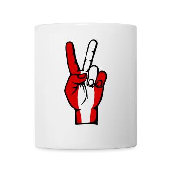 Peru Flagge Frieden Victory Symbol - Tasse - Weiß - Vorne