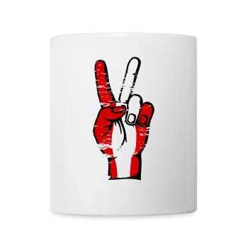 Peru Flag Peace Victory Symbol used - Mug - white - Front