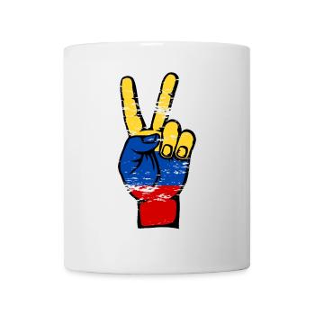Symbole de paix du drapeau de la Colombie utilisé - Mug blanc - blanc - Devant