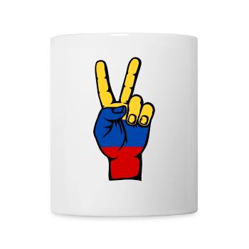 Kolumbien Flagge Peace Symbol - Tasse - Weiß - Vorne