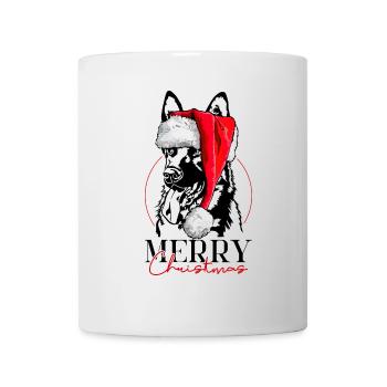 Père Noël berger allemand joyeux Noël chiens - Mug blanc - blanc - Devant