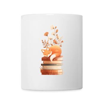 Fox on stack of books - Mug - white - Front