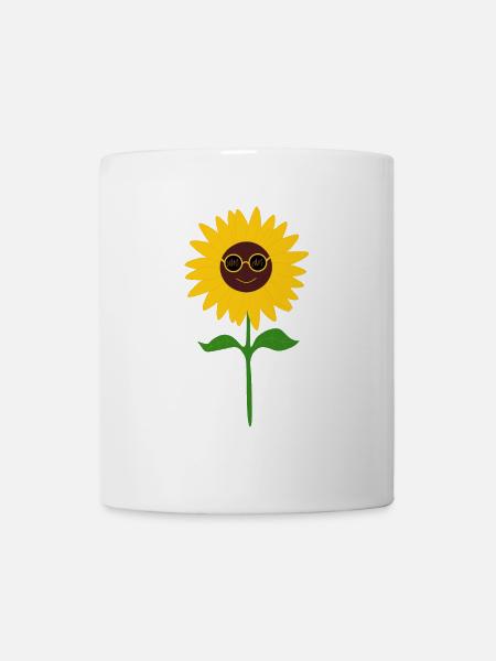 Hippie Sonnenblume Musik Festival Outfit - Tasse - Weiß