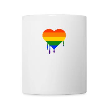 LGBT Herz Heart Gay Pride CSD Regenbogen - Tasse - Weiß - Vorne