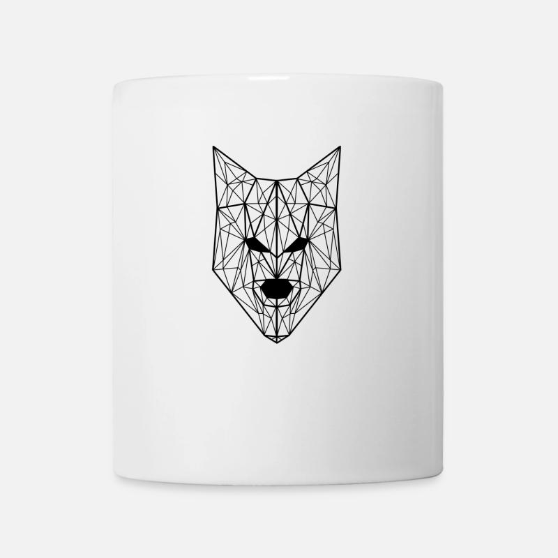 Wolf Geometric - Tasse - Weiß